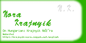 nora krajnyik business card